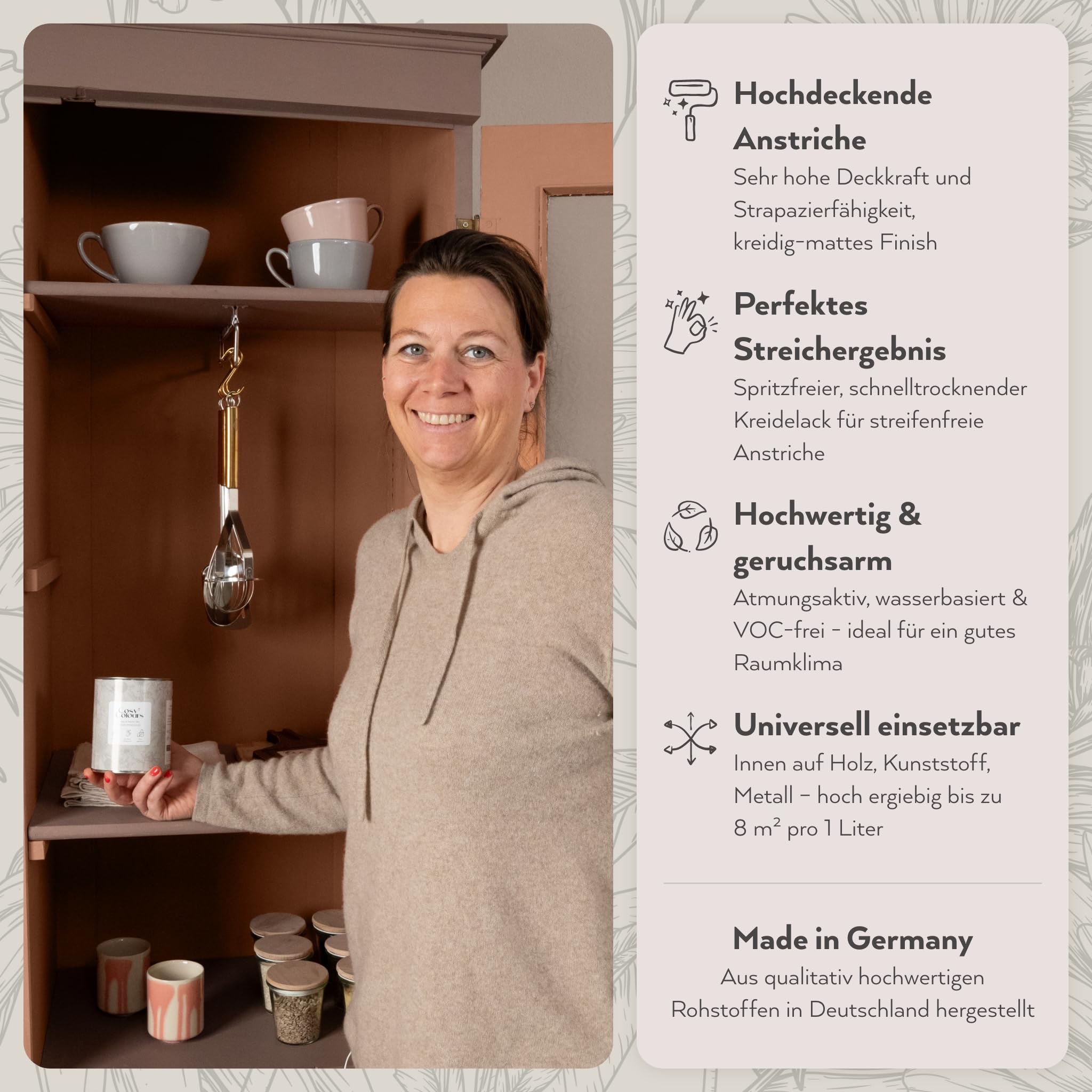 MissPompadour Kreidefarbe für Möbel grün 750ml, Mystic Lake Green - Holzfarbe, Holzlack matt innen - Möbellack, Möbelfarbe ohne Schleifen - Kreidefarbe für Holz - CosyColours