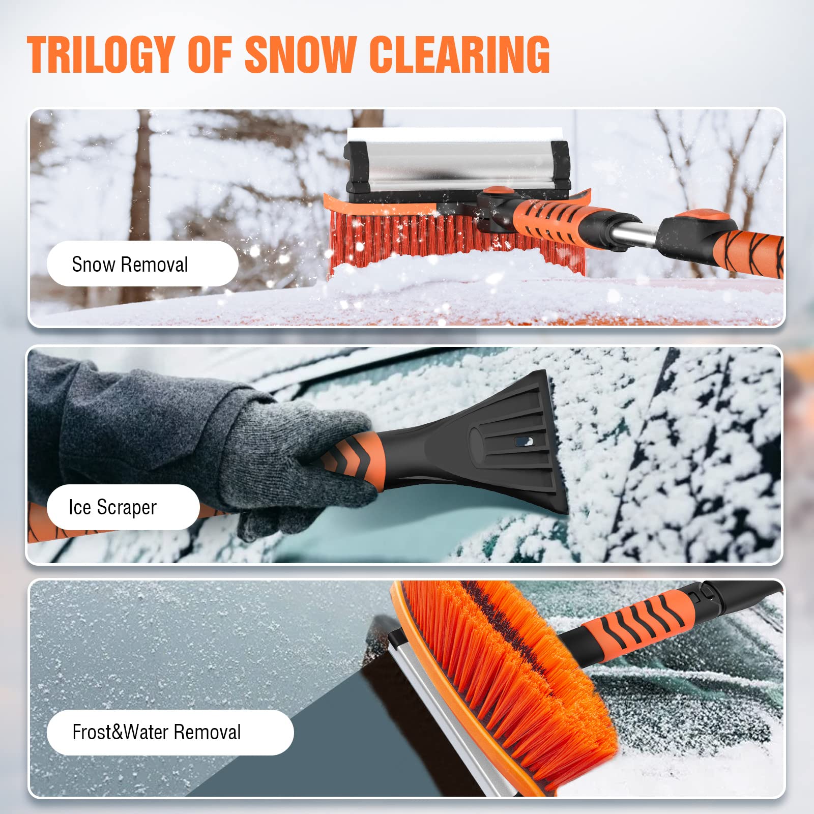 Amazon.co.jp: YeewayVeh 42インチ スノーブラシ アイススクレーパー
