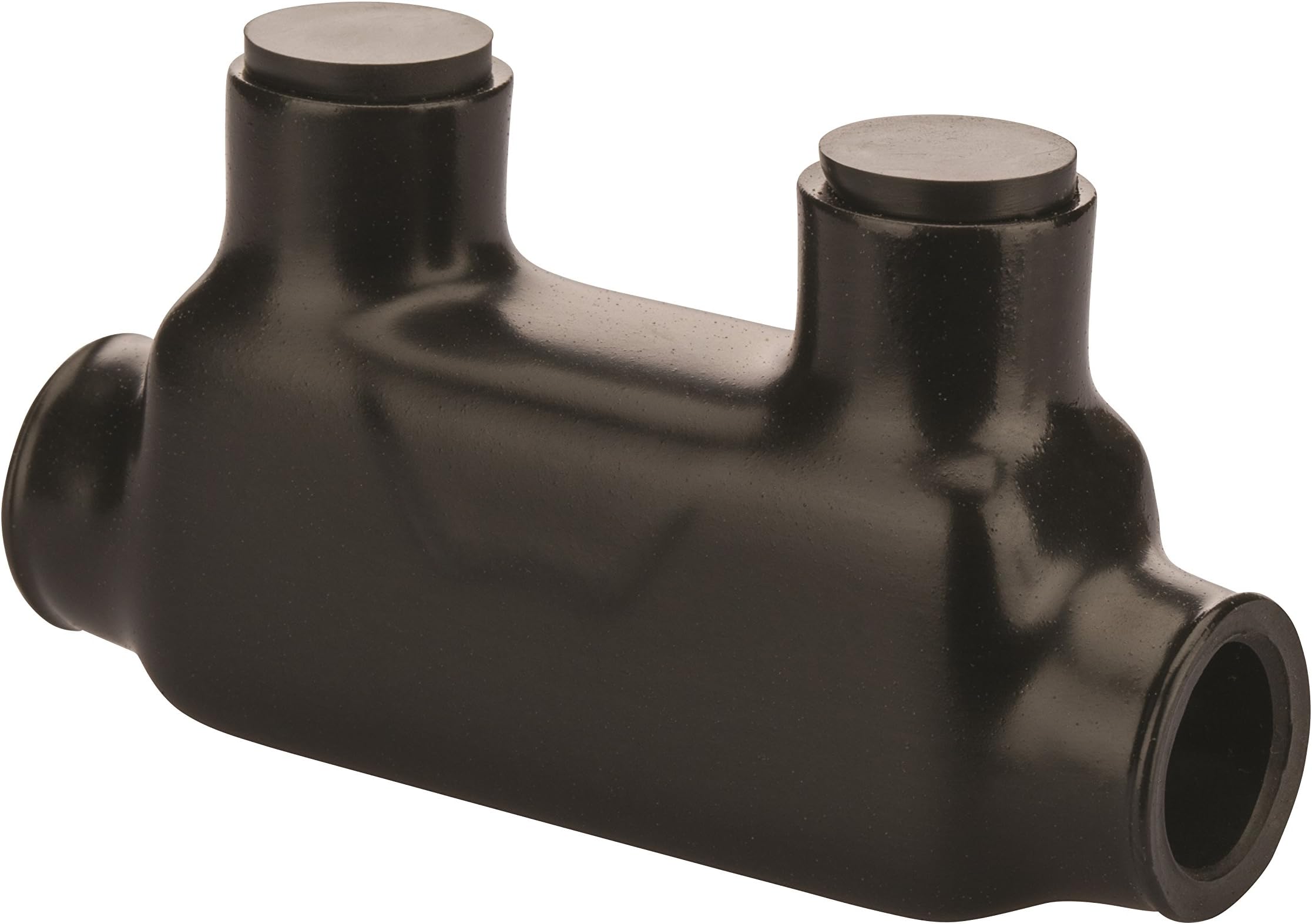 NSI Industries Polaris Black ISR-250 Insulated In-Line Splice Connector - 2 Ports for 250 MCM-6 AWG Wire Range - Dry Locations - Dual-rated for cooper and/or aluminum - 1.19-inch width, 1.90-inch height, 4-inch length - Hex size 5/16-inch