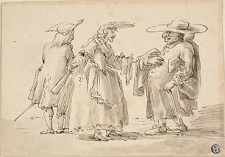 WGZGEFLEB Classical Paintings Pictures Classic Pictures Caricatures of Two Men and a Woman by Marco Ricci Famous Painting for Home Decor 60x90cm