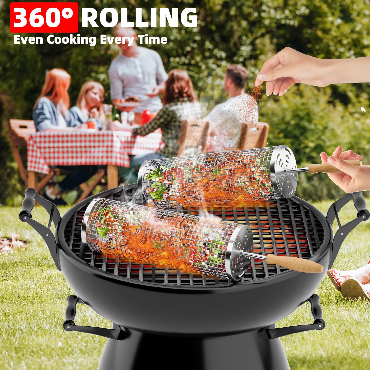 Premium Panier à Barbecue En Acier Inoxydable - Pour Légumes, Viande