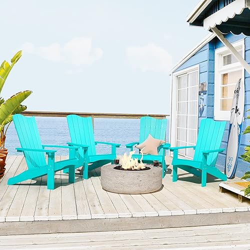 Miniatura 9 de LUE BONA Adirondack - Silla Adirondack moderna de material de poliéster, diseño mejorado con 3 años de garantía, sillas para hoguera resistentes a