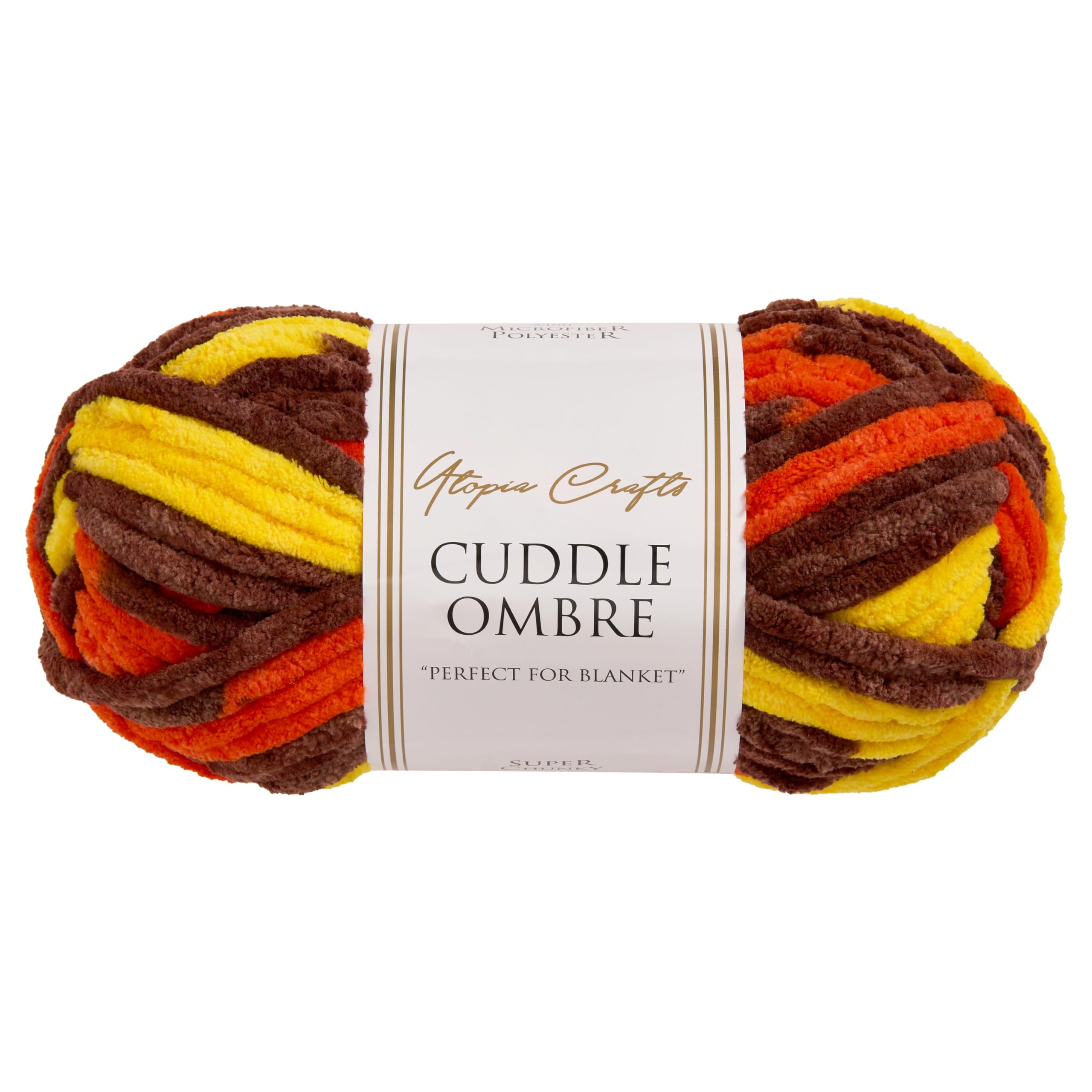 Utopia Crafts Cuddle Ombre Super Chunky Chenille Soft Yarn for Knitting and Crochet 100g (Autumn Spice)