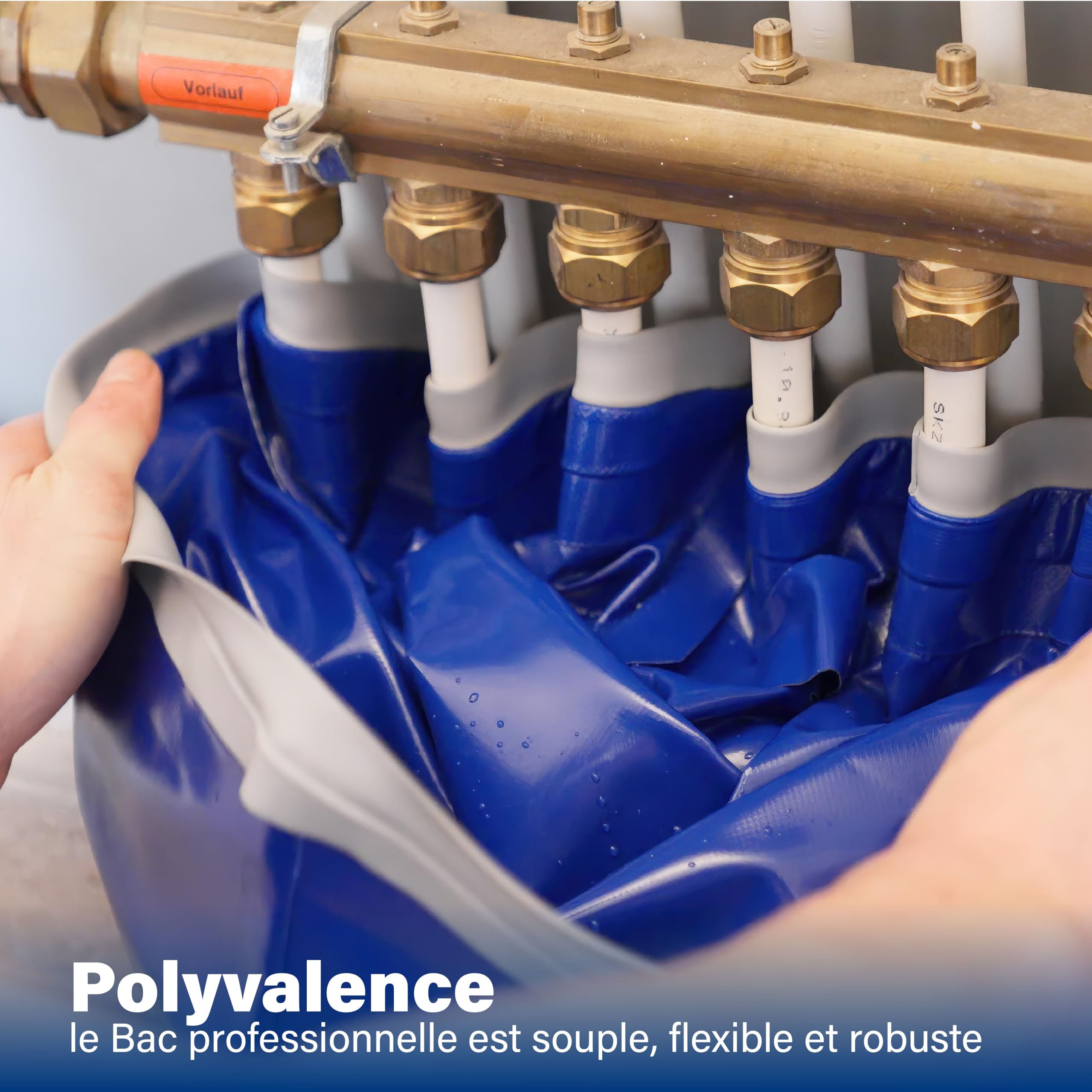 DERBLAUE Bac Professionnel 10L de Collection - Fabrication Conique - Tissu PVC et Métal