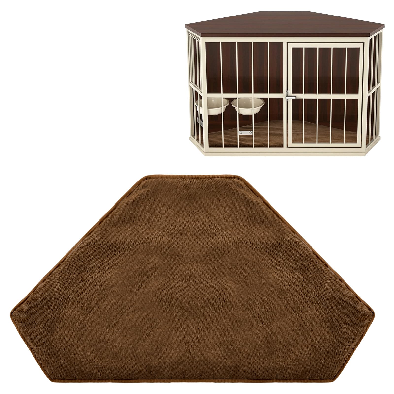 CroBlissful 42.5 x 23.8 Inch Dog Kennel Pad Furniture Crate Corner Bed