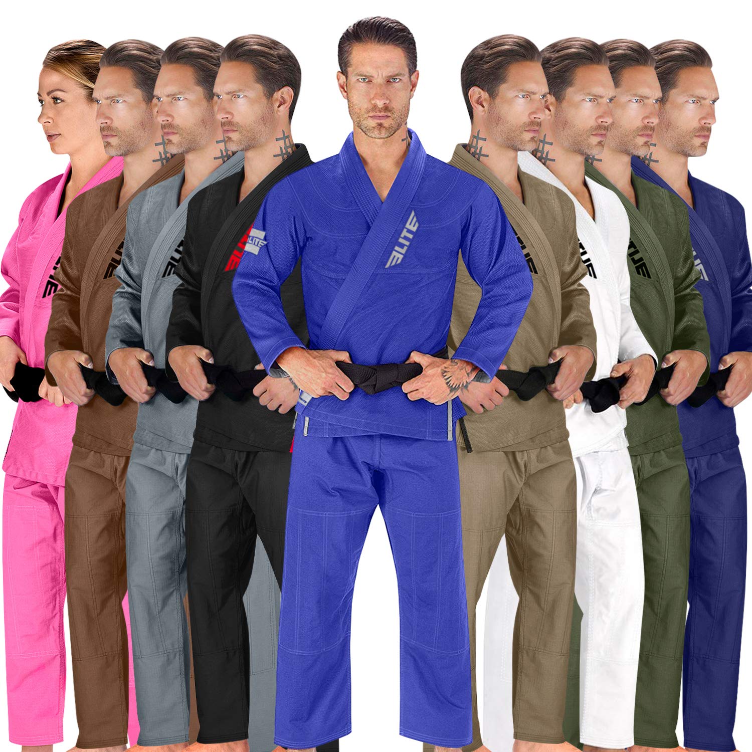 Elite Sports BJJ GI for men IBJJF kimono BJJ Jiujitsu GIs W/Preshrunk Fabric & Free Belt (See Special Sizing Guide)