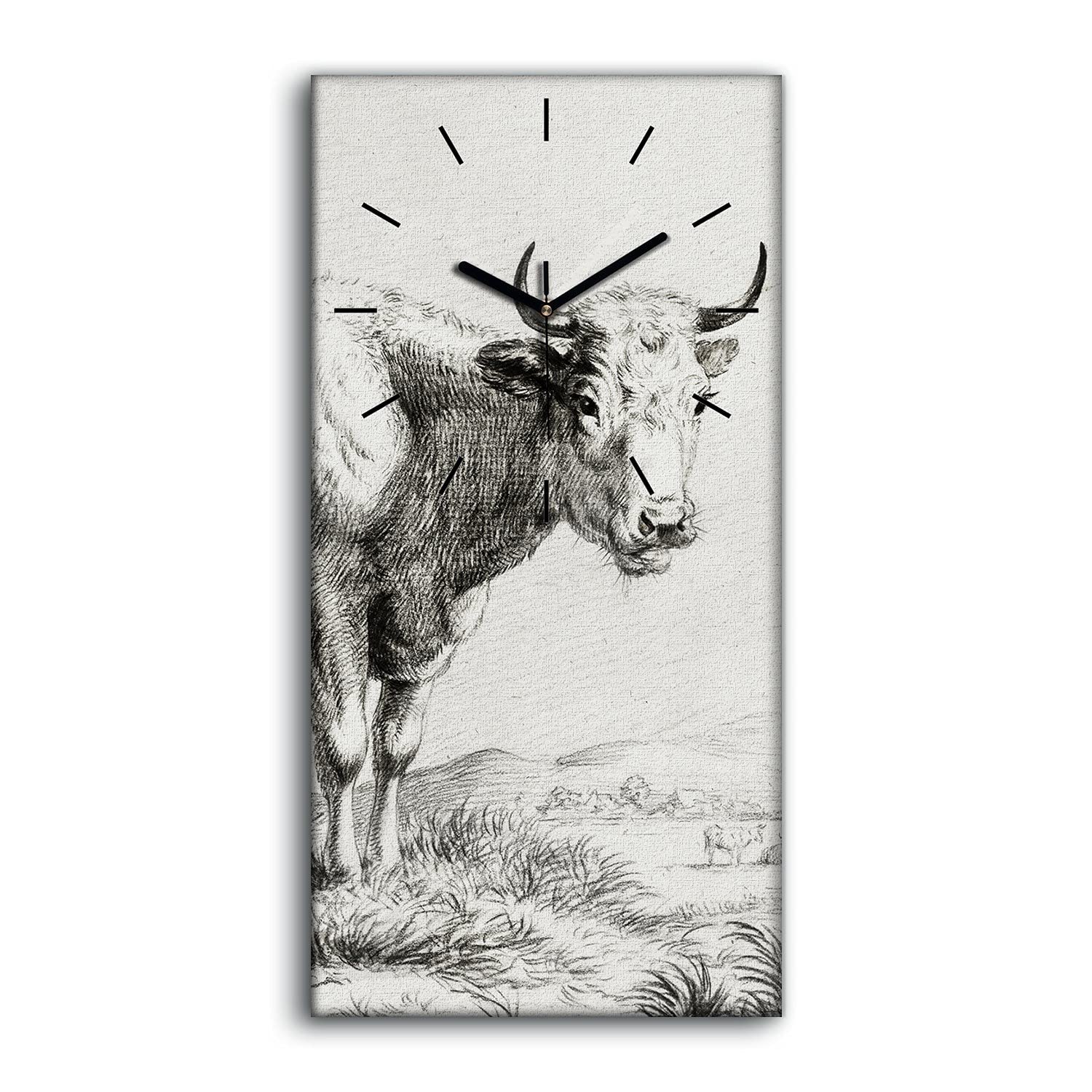 Horloge Silencieuse Toile Vache Coloray pour Chambre sans Tic-Tac