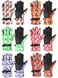6 Pairs Kids Winter Gloves Waterproof Ski Gloves Boys Girls Warm Snow Snowboard Mittens for Cold Weather Unisex