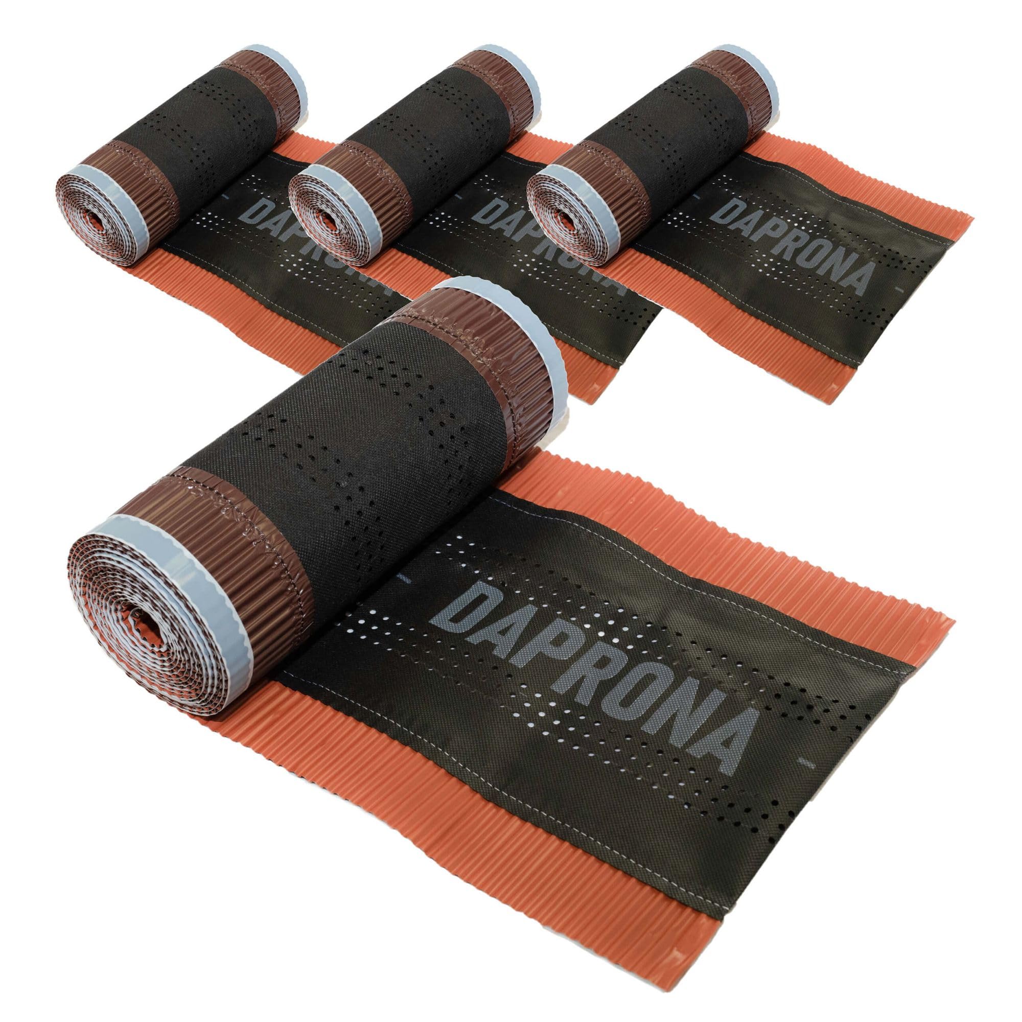 4x Bande de Faîtage Alu Super Vent 5m x 390mm Rouge RAL 8004, Colle Butyle