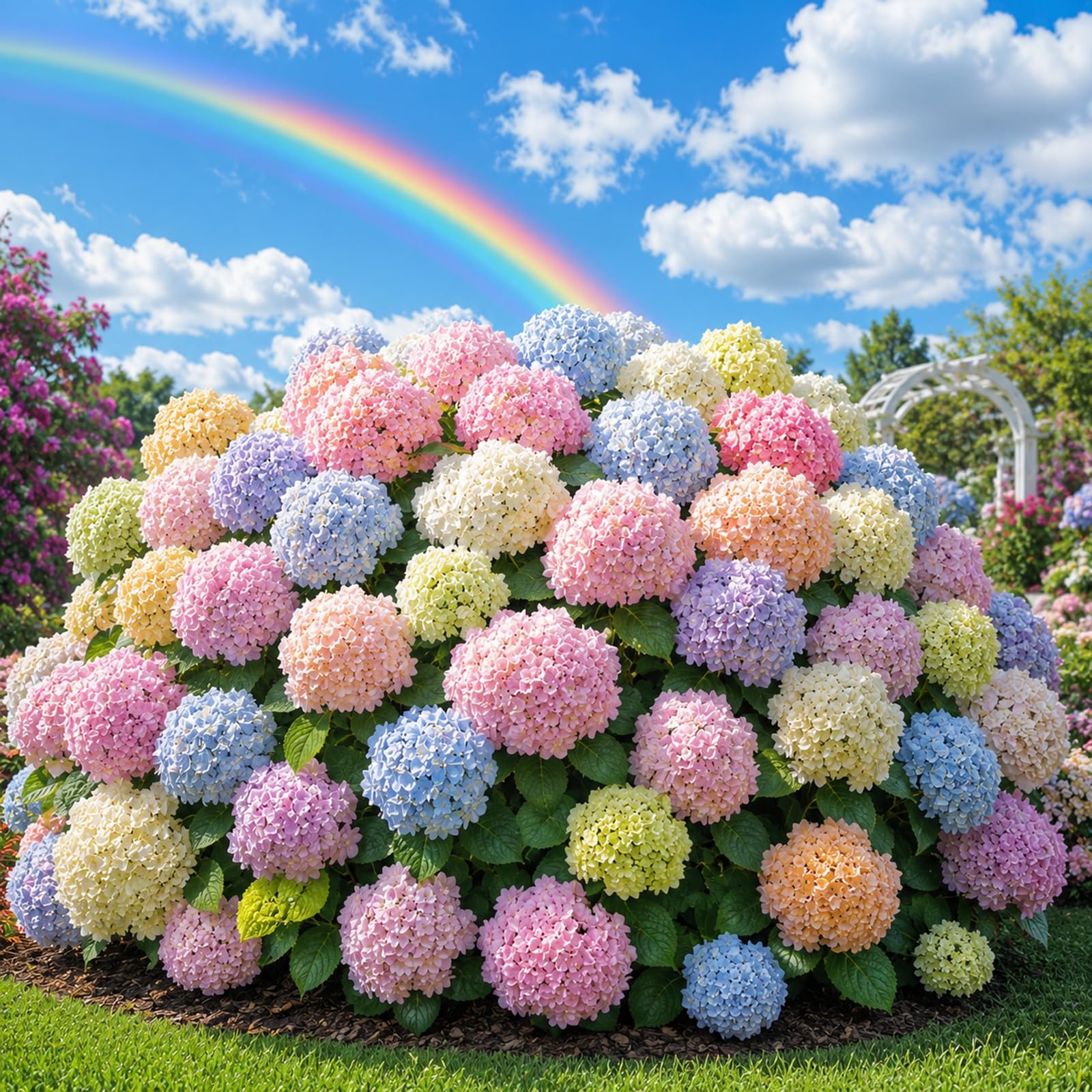 Rainbow Hydrangea Rooted Plant – Flowering Perennial Garden Shrub, Hardy Outdoor Plant for UK Gardens, Patio Containers, Borders and Butterfly Friendly Garden Displays-1 Bulb