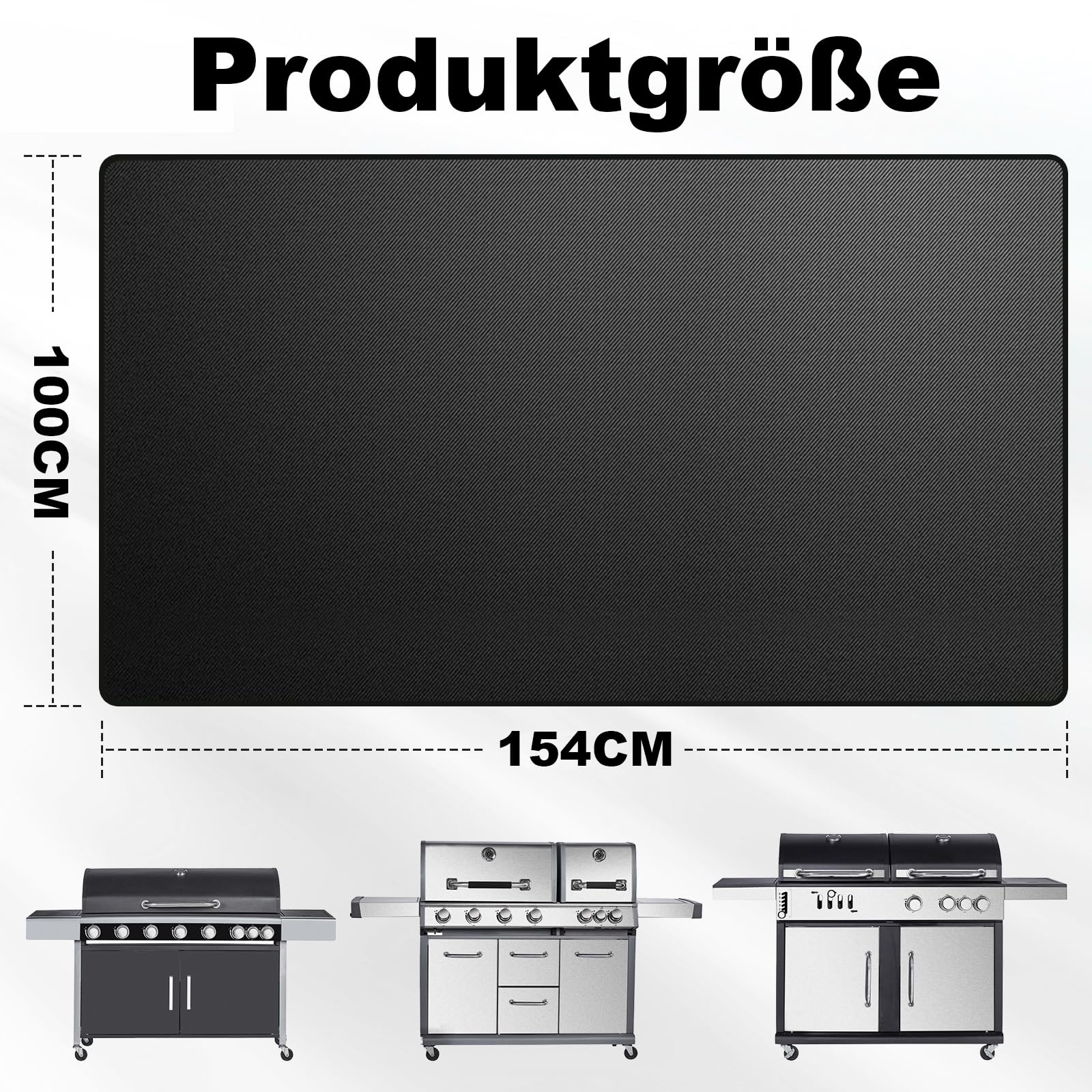 100x154cm Feuerfeste Unterlage Feuerschutzmatte- Hitzebeständig bis 980°C Hitzeschutzmatte- Leicht zu Reinigende Bodenschutzmatte, kaminmatte- Schützt Terrasse & Rasen vor BBQ Fett und Funken