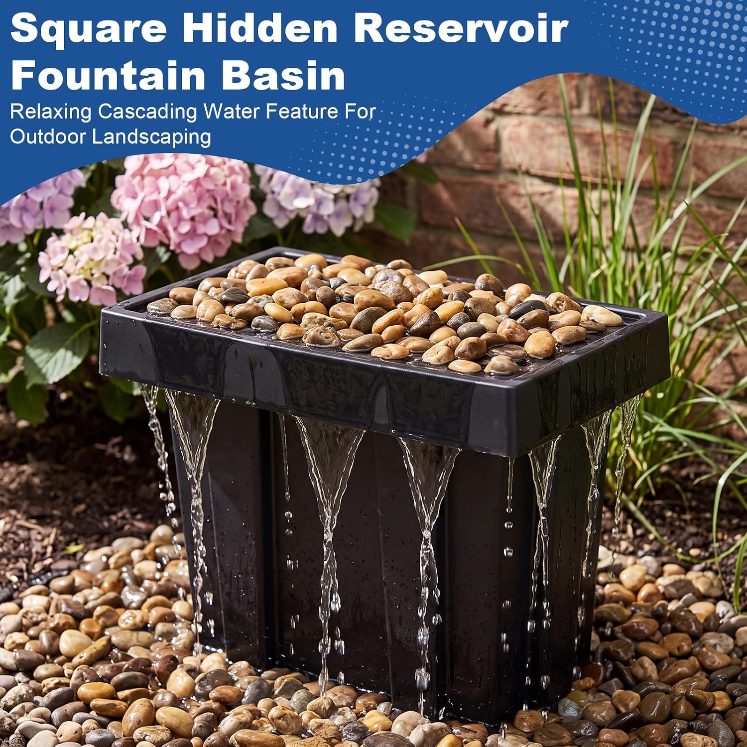 DoubleFill 24" x 21.5" Disappearing Fountain Basin Kit, 23.8 Gallon