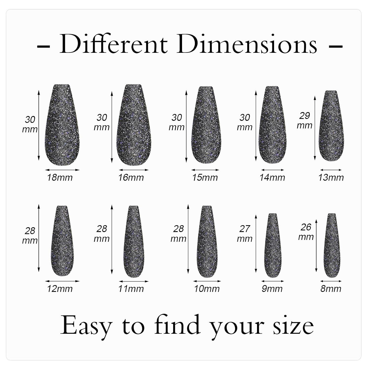 240 Pieces Coffin Nails Press on Nails Extra Long Fake Nails Glitter Coffin Fake Nails Full Cover False Nail Tips Artificial False Nail Kits for Women and Girls (Black, Red, Purple, Gold)