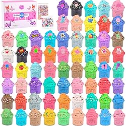 64 Pieces Mini Slime kit,Butter Slime Party Favors, Slime Bulk Toy for Classroom Prizes, Christmas Stocking Stuffers, Goodie Bag Stuffers for Kids Boys Girls, Ideal Birthday Easter Filling Gifts