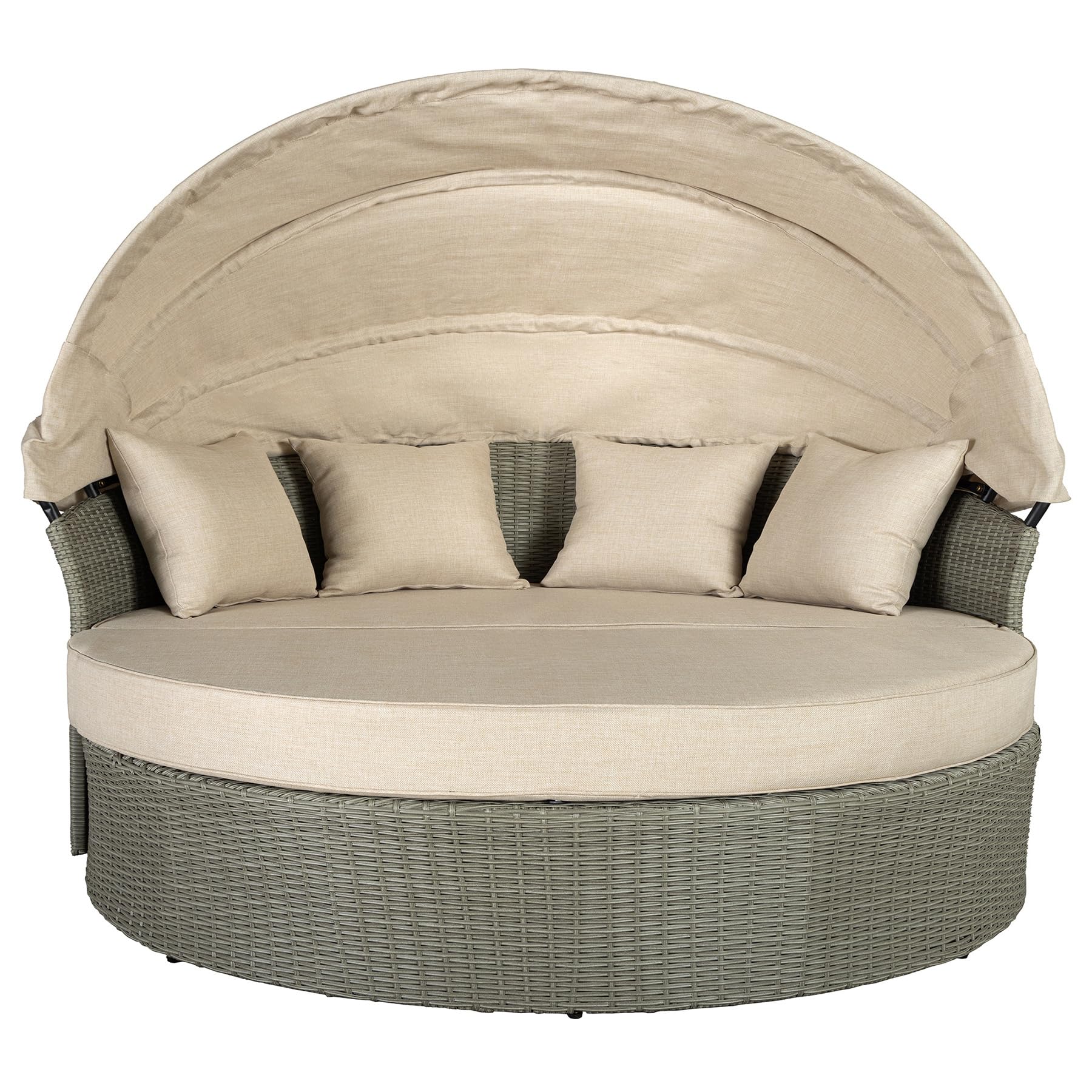 Riess Ambiente Outdoor Sonneninsel - Playa Living - 165cm - Natur - Polyrattan Aluminium - inklusive Kissen wetterfest