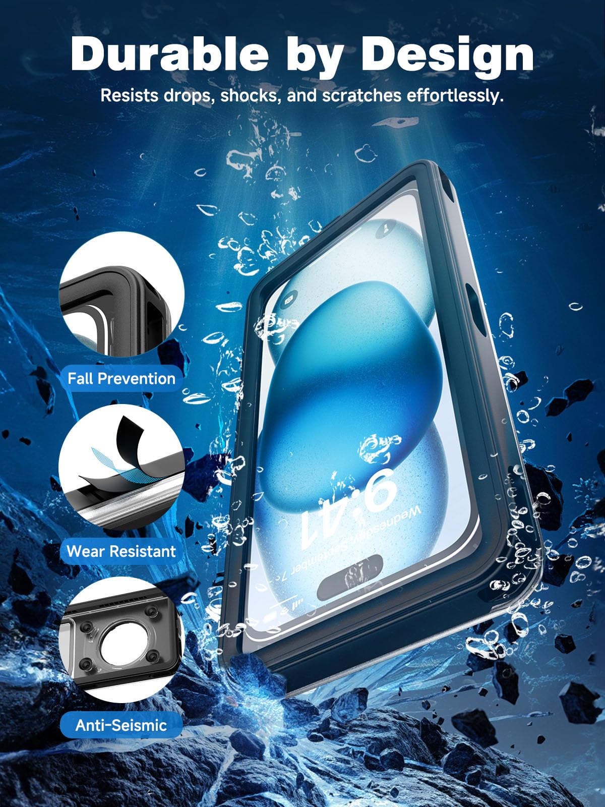 Funda impermeable para teléfono, IPX8, universal, impermeable, bolsa seca para teléfono celular para iPhone 16, 15, 14, 13 Pro Max, Samsung S24, S22, S21 Ultra, Huawei P70, Moto, hasta 6.9 pulgadas