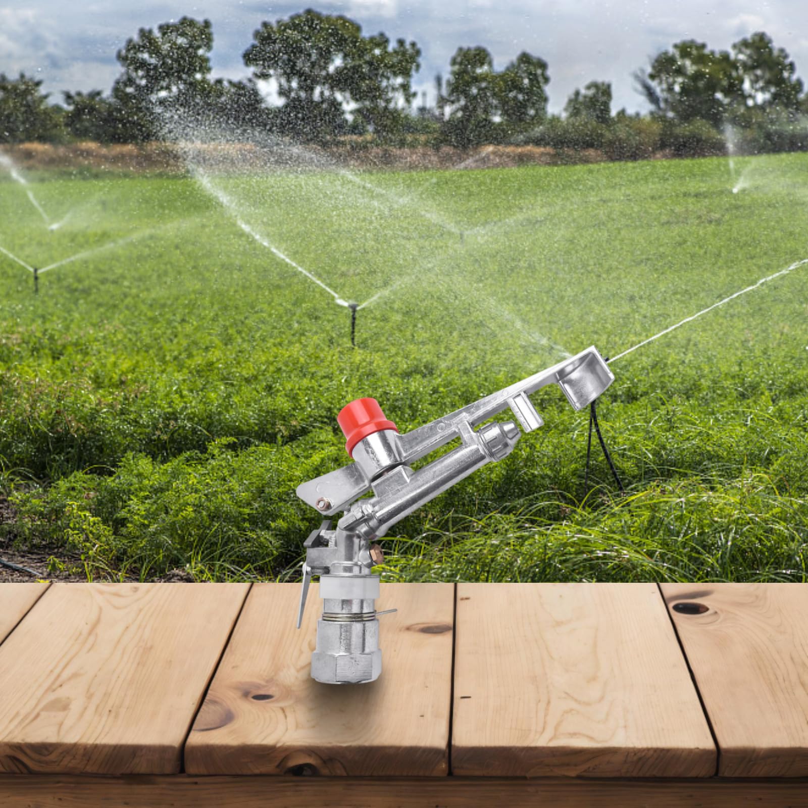 Rasensprinkler 1 Zoll Bewässerung Rasensprinkler Einstellbare Zinklegierung Sprühsprinkler Garten Wassersprinkler DN25 Breite Abdeckung Wassersprüher für Gartenrasen