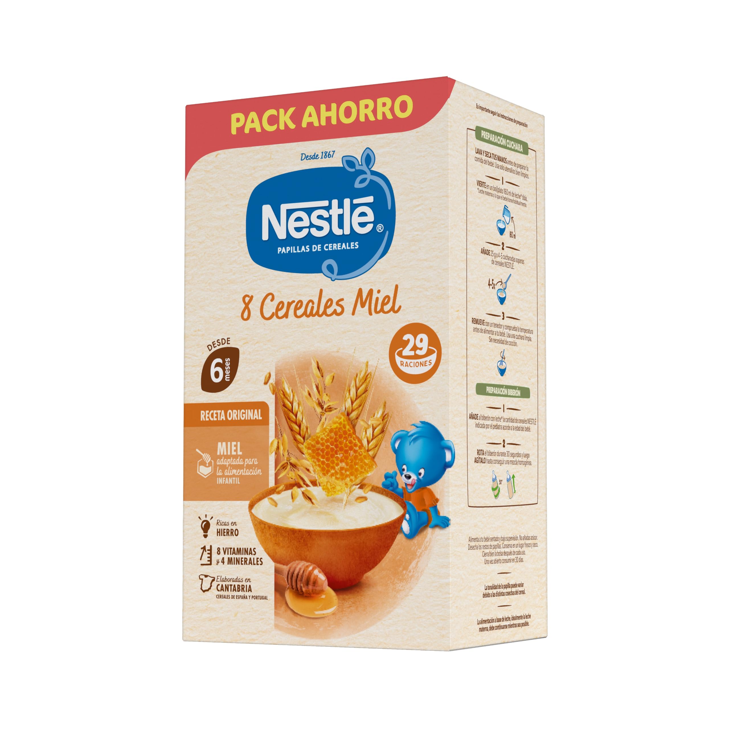 Nestlé Nestle Papilla 8 céréales au miel 725 g