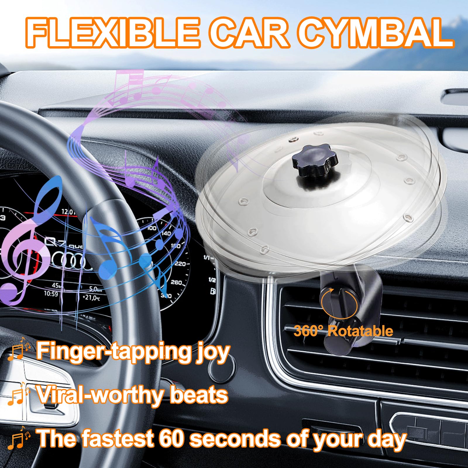 Car Vehicles Interior Decoration, Car Crash Cymbal, Drum Cymbal Ventilation, Hand Drum Percussion Instruments Decoration - Image 3