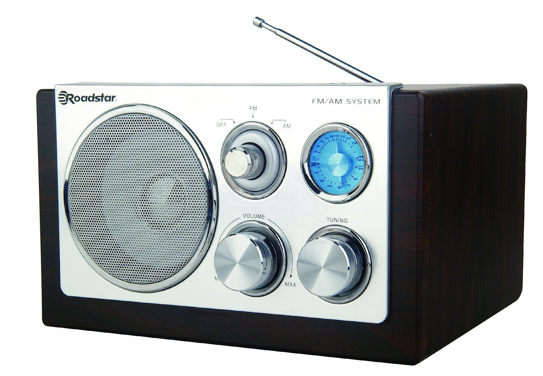 Roadstar HRA-1200 N/WD - Radio portátil (Am, FM, 88-108 MHz) Color marrón