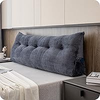 Vista 19 de Cabecera triangular grande, respaldo de cuña y soporte de posicionamiento, almohadas de lectura, almohadas de cuña para cama de día con funda