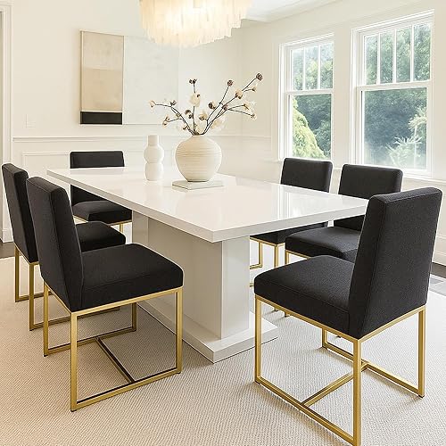 Miniatura 32 de HNY Juego de 2 sillas de cocina cómodas y modernas, de piel sintética, para cocina y comedor, silla auxiliar tapizada con marco de metal con acabado