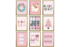 AnyDesign Pink Christmas Canvas Art: Festive Holiday Vibes on Your Walls