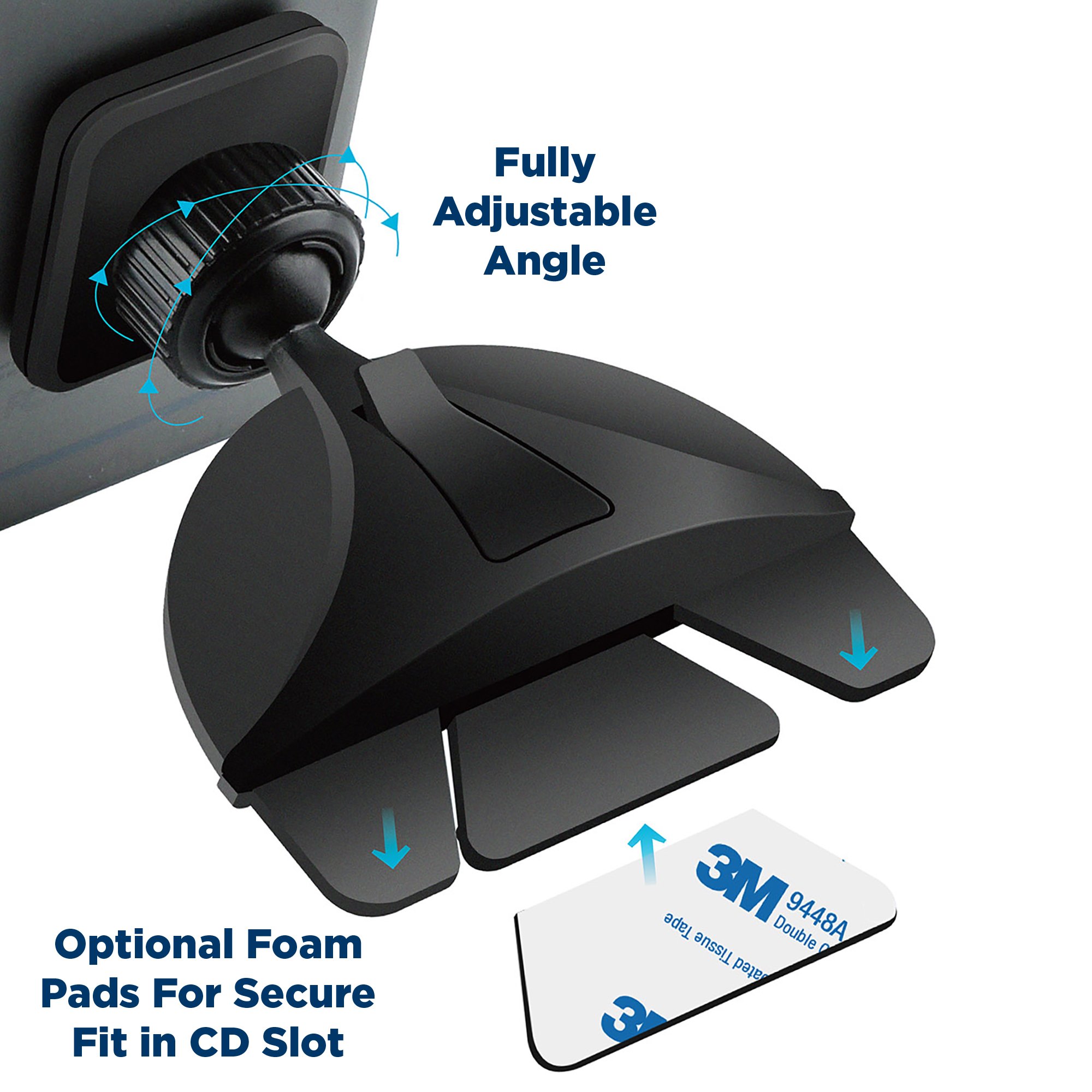 Tech Armor Universal Magnetic CD Slot Car Mount, One Touch Quick Snap, for iPhone, Galaxy, Google, LG and More - Black