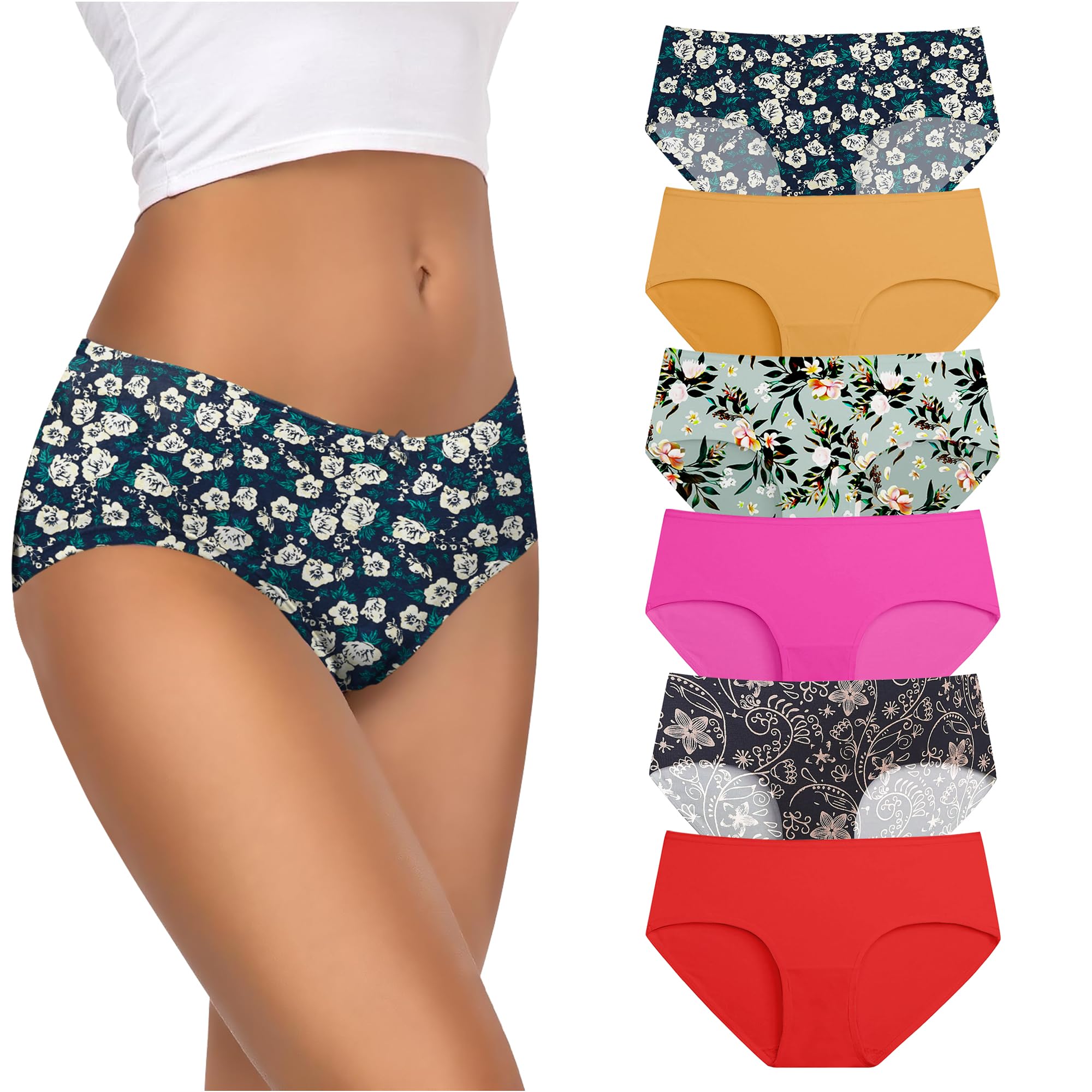 Cotton Plus Size Underwear Regular Full Coverage Innerwear Panty Set for Women and Teenage Girls Hipster Brief for Daily Use Combo Pack (Assorted Prints and Colours) Multicolour-image-9
