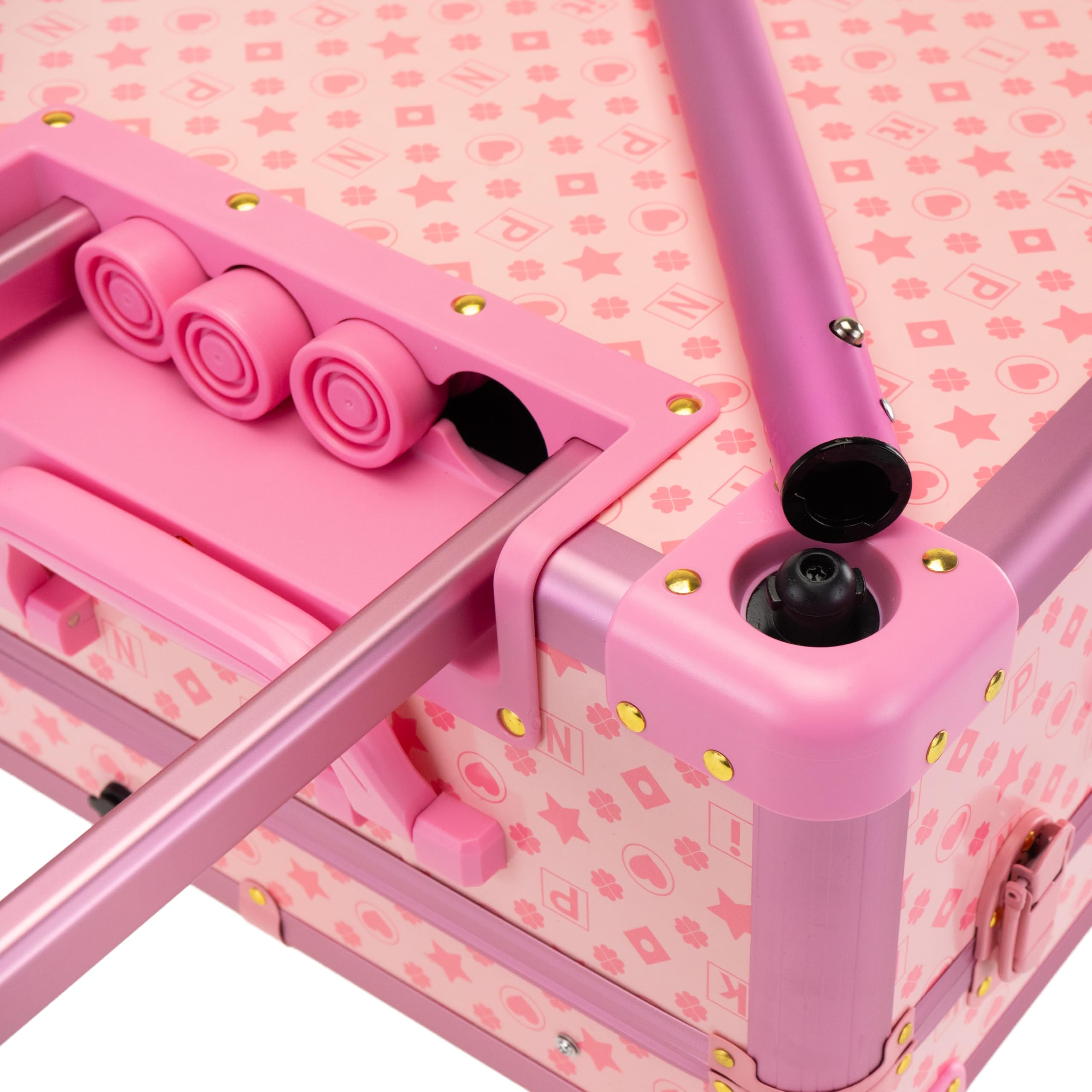 Nice Group - PINKIT Station Make Up Designer, 1 Valigia con Kit Trucchi, Pennelli e Specchio