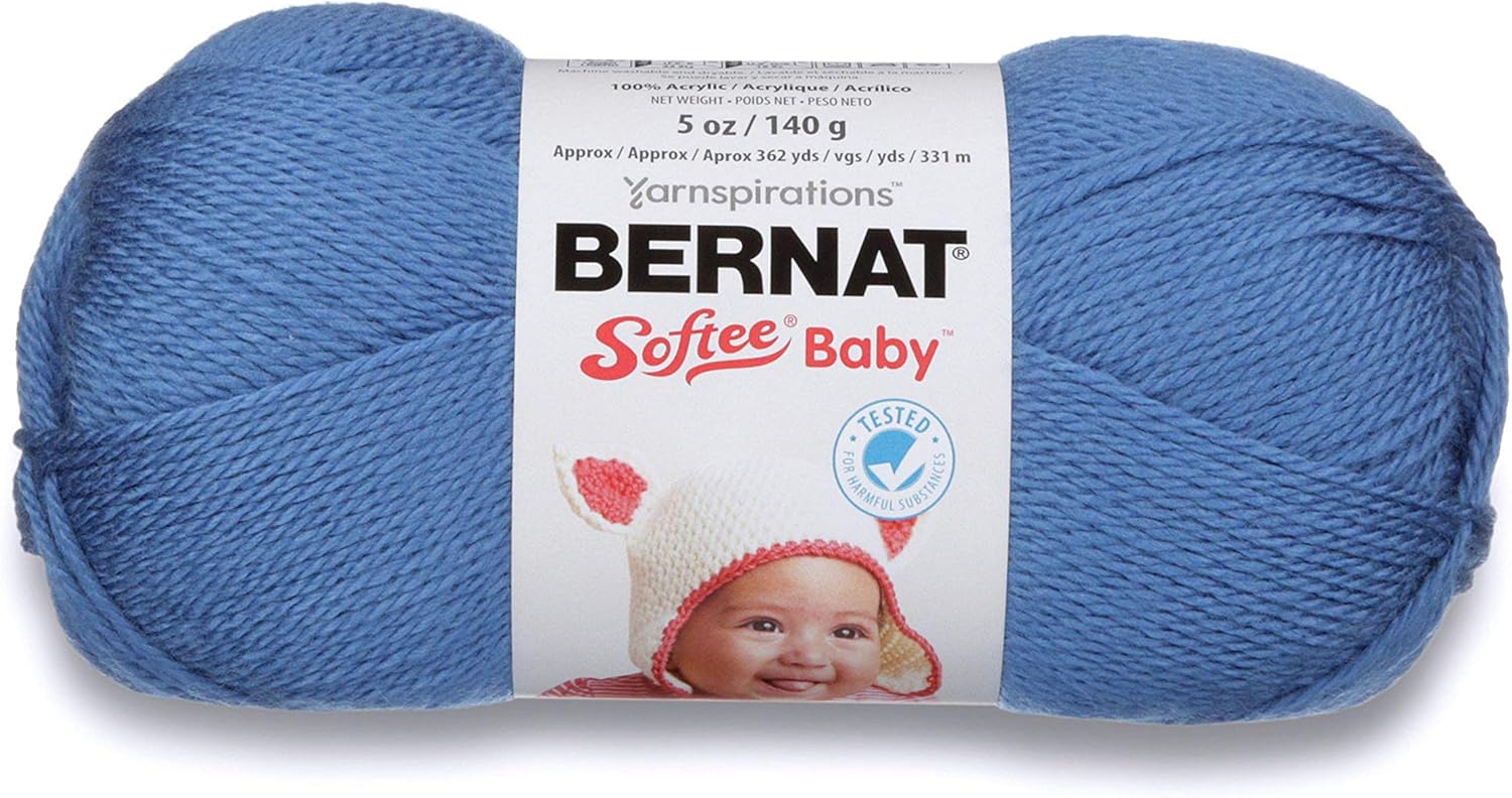 Bernat Softee Baby Yarn, Solid, 4.9 Ounce, Blue Jeans, Single Ball