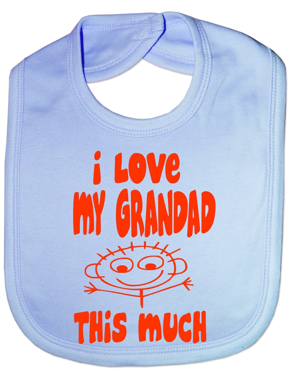 Print4U I Love My Grandad This Much - Funny Baby/Toddler/Newborn Bib -Gift blue