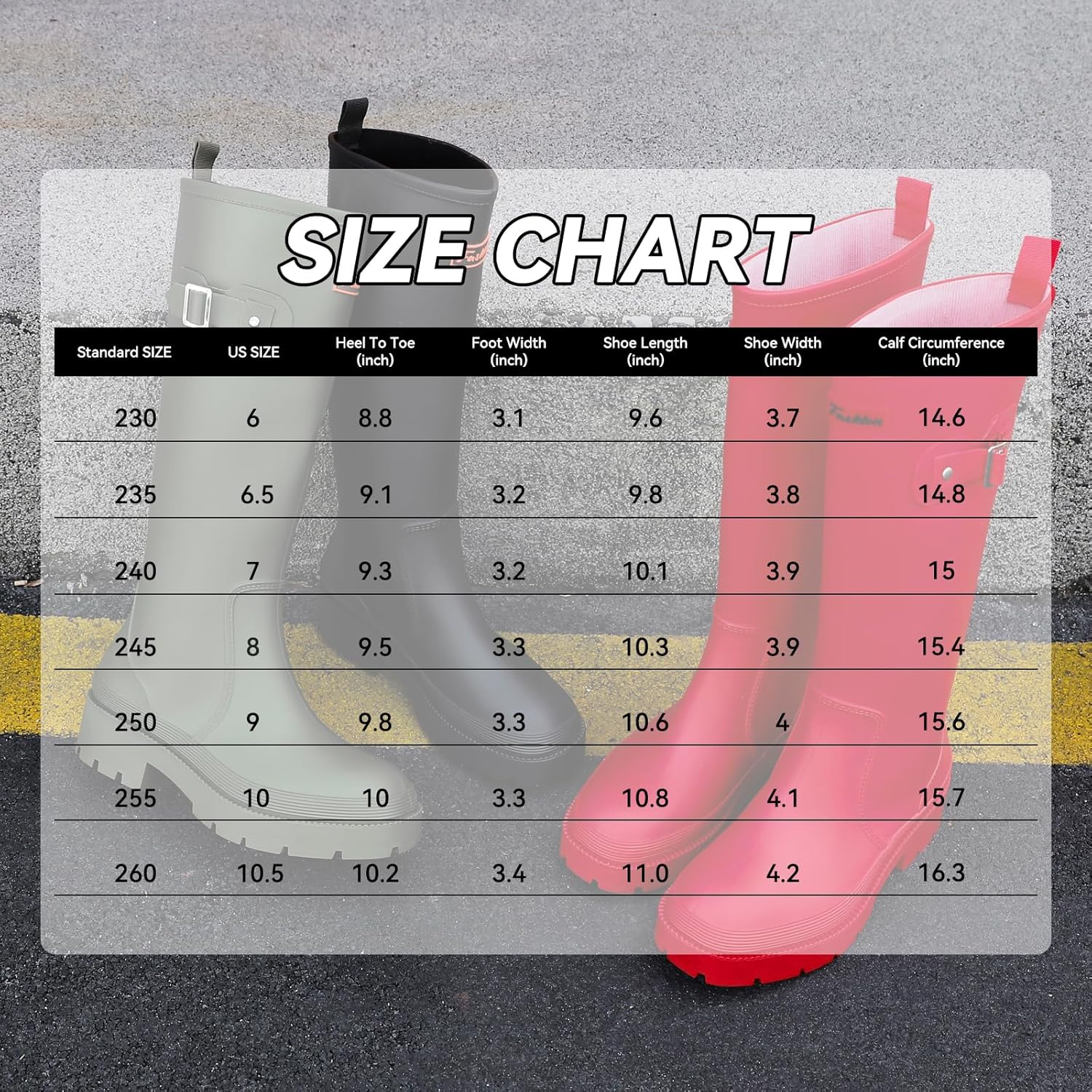 Startflare Women's Knee-High Rain Boots - Waterproof Rubber Work Boots with Wide Calf & Anti-Slip Sole for Gardening, Fishing and Outdoor - Image 6