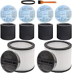10 Pièces 90107 Filtre et 90585 Manches de mousse & Bande de rétention, compatible avec Shop Vac 5 Gallon et Fit MACS-200D SS11-450 Aspirateurs à vide, partie # 9010700 90585 9013700