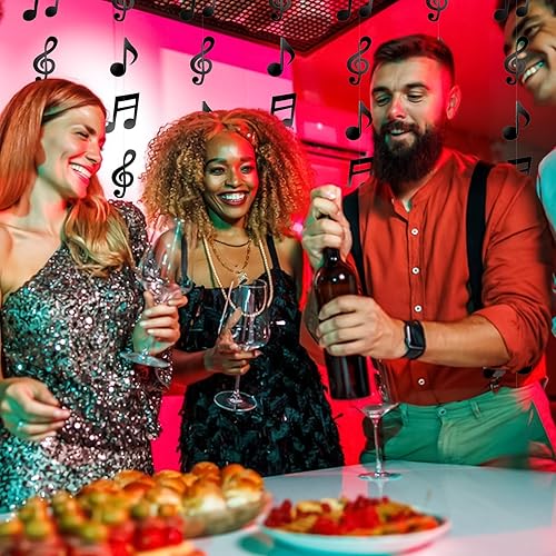 Miniatura 6 de 8 pancartas de notas musicales, decoraciones musicales para colgar cumpleaños, notas musicales, guirnalda de papel de notas musicales, kit de