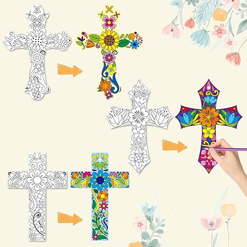 Miniatura 3 de CY2SIDE 60 piezas de decoración de cruz mexicana para decoración de Pascua, kit de arte mágico para la escuela bíblica, crucifijo mexicano,