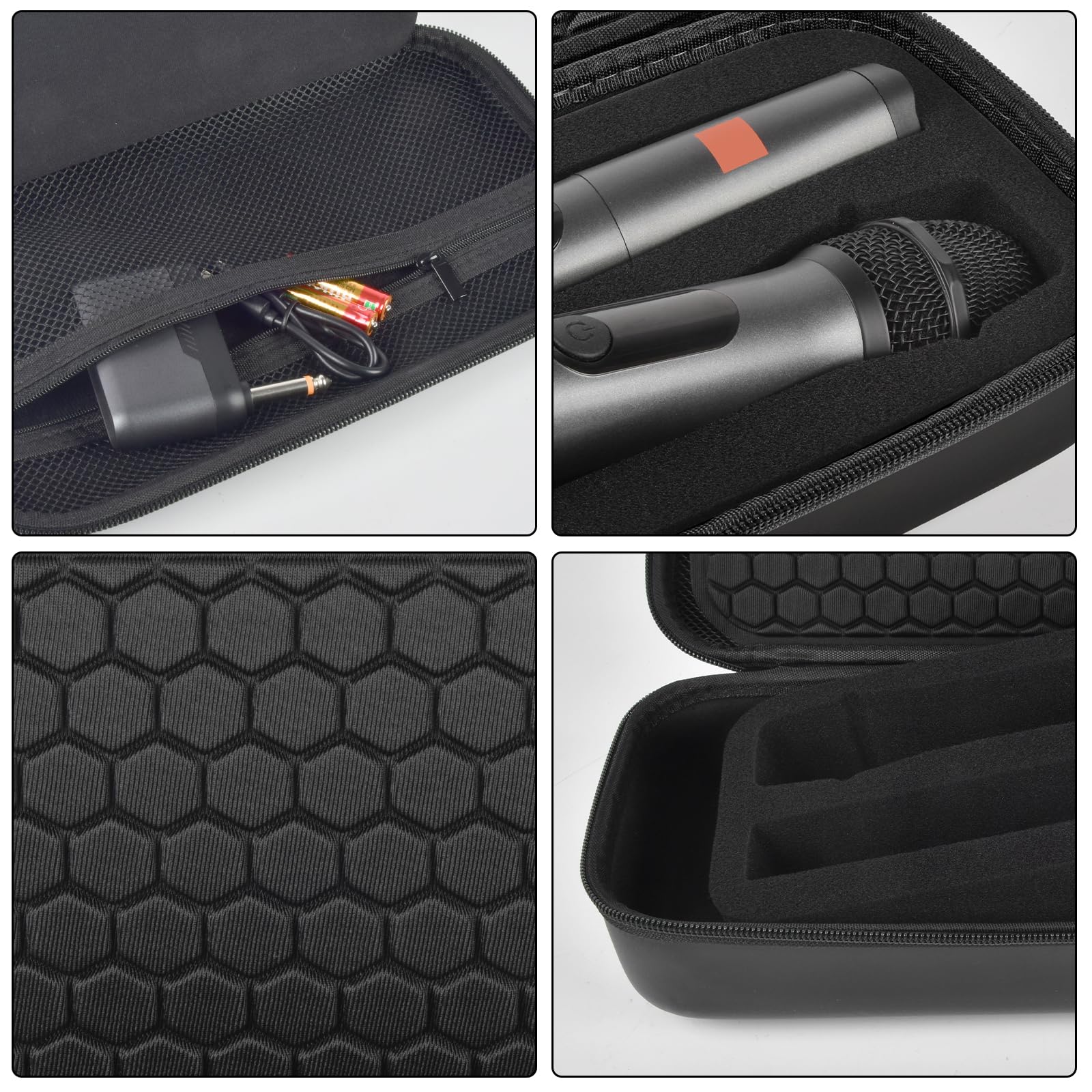 Boobowl JBL sans Fil Compatible sans Fil Micro étui Deux Microphones/pour JBL Partybox, Portable Double Microphone Sac de Voyage de Stockage (boîte Seulement)