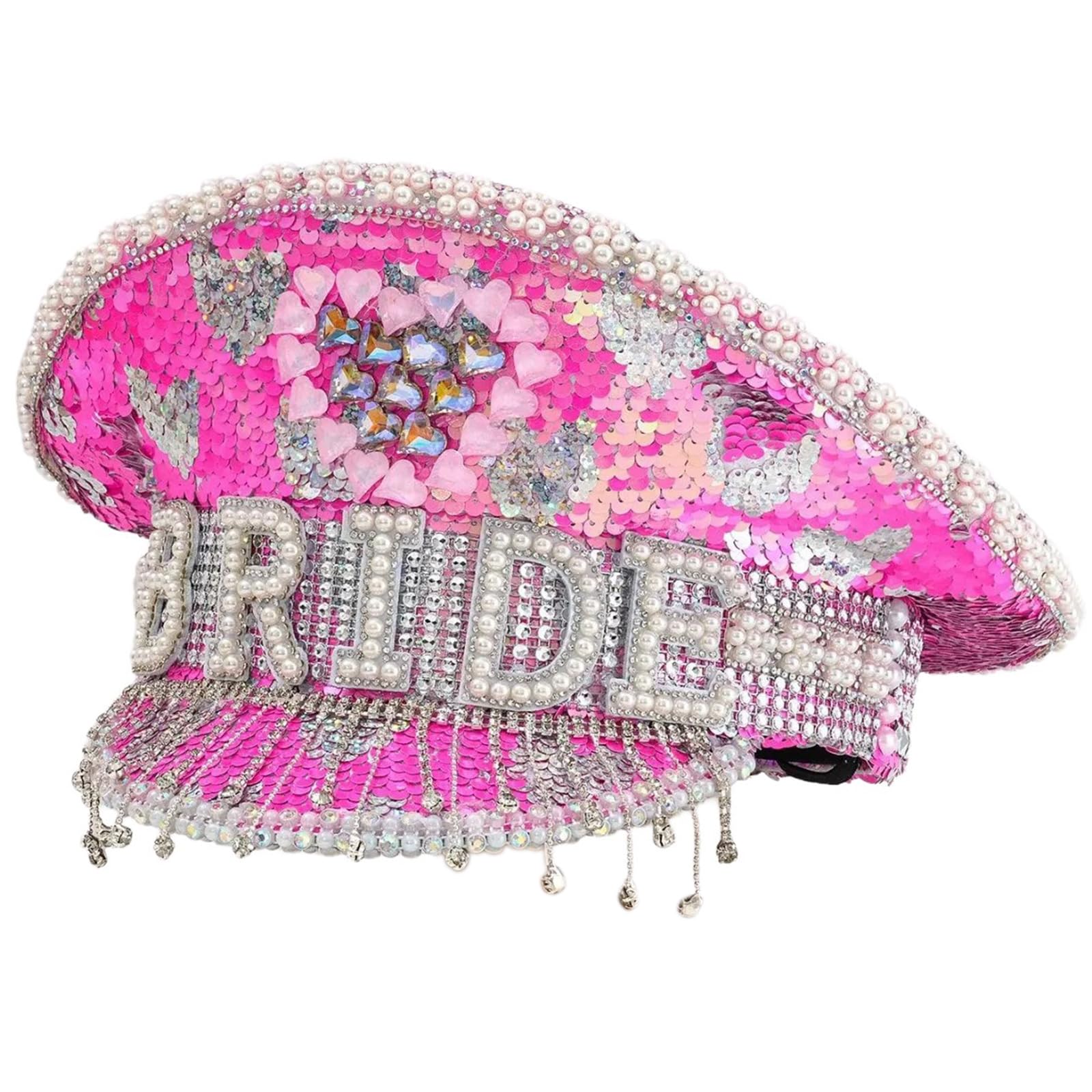 Chapeau de capitaine en cristal et strass pour mariée