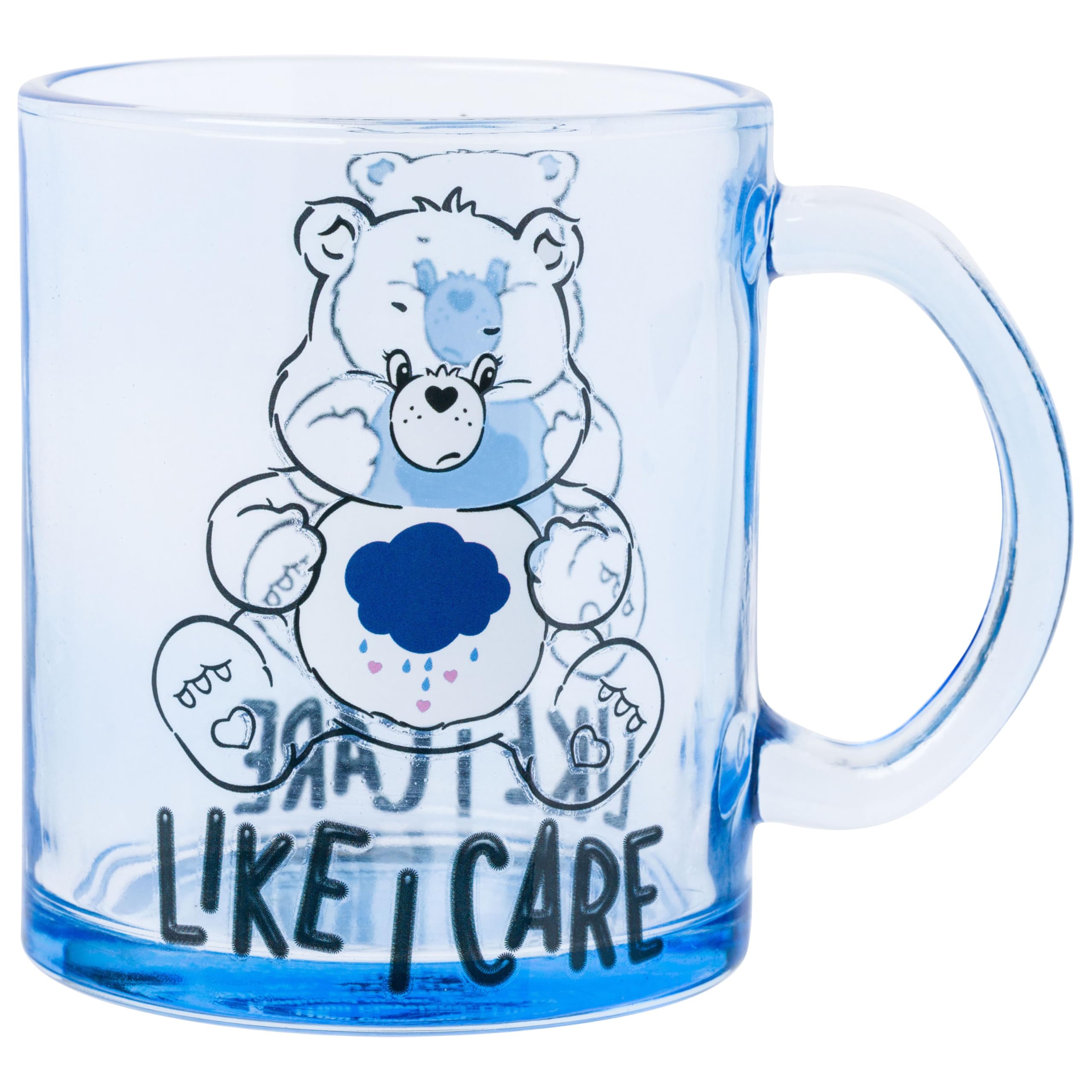 Silver Buffalo Care Bears Grumpy Like I Care 17.5oz Glass Coffee Mug