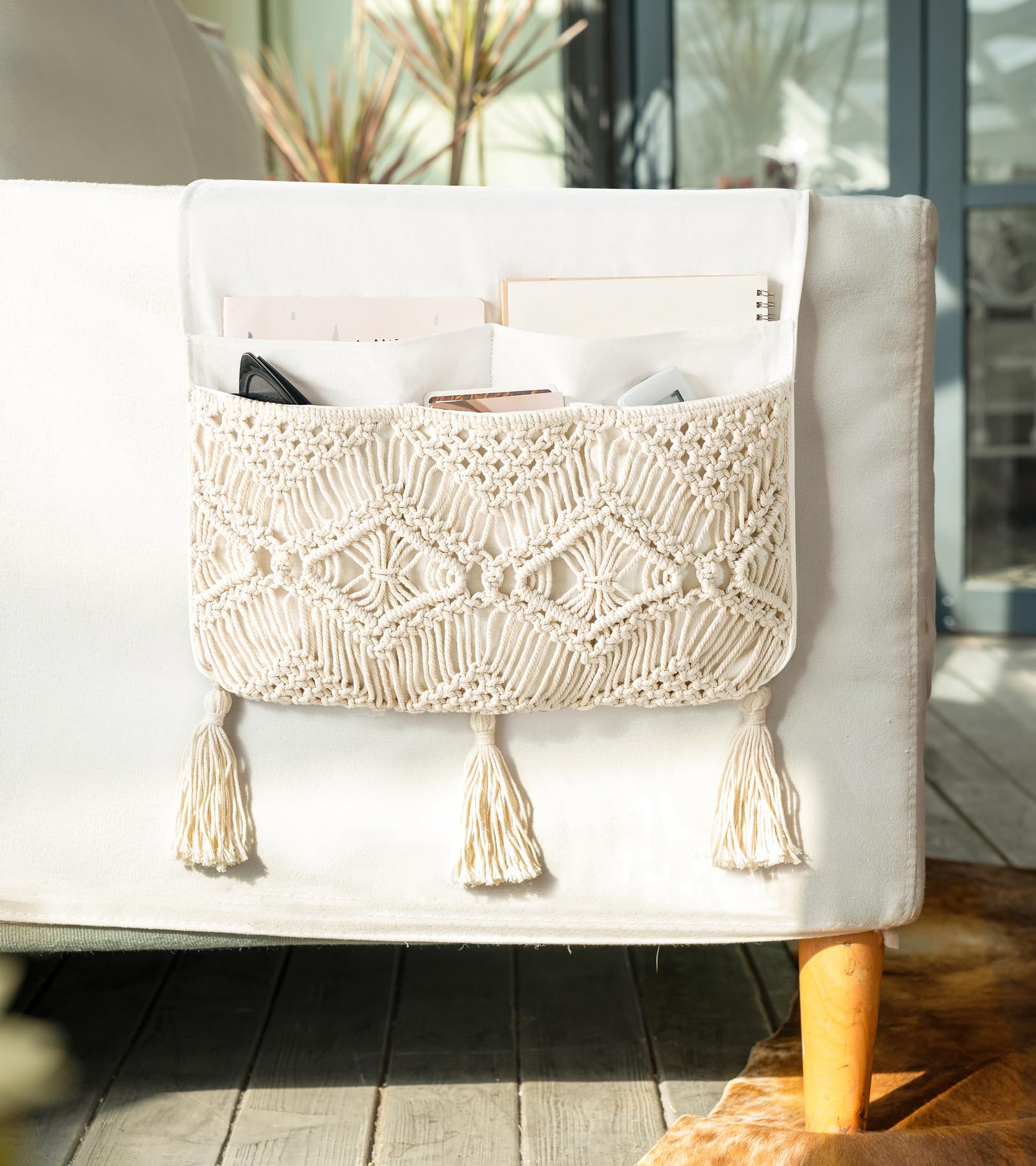 Mkono Macrame Couch Caddy