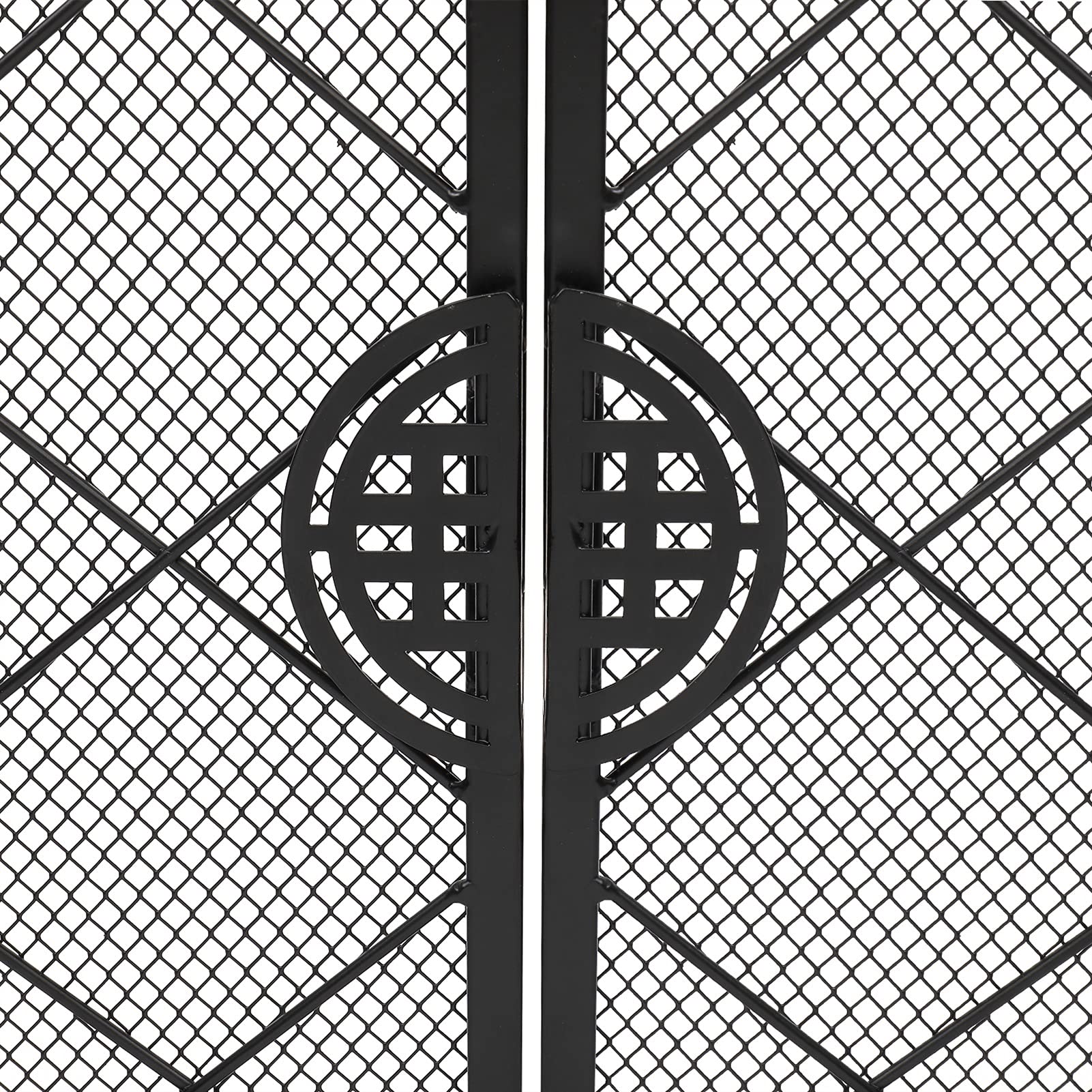 Schermi per Caminetti di Guardia Caminetto Schermo sottile Rhombus Rhombus piccola decorazione della griglia Doppia porta quadrato in ferro battuto 111x13x84cm Accessori per Caminetti in Rete Decorati