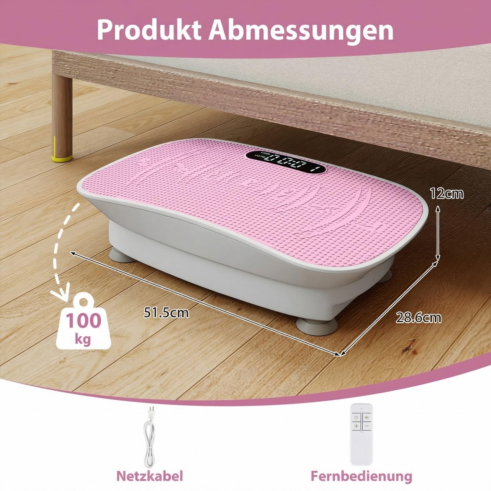 GYMAX Vibrationsplatte, Rüttelplatte Sport für Zuhause mit 10 Schüttelmodi, LED-Display & Fernbedienung, Leise & Kompakte, Vibrationsboard für Körperformung & Entspannung