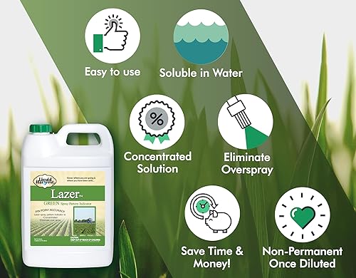 Miniatura 5 de Liquid Harvest Lazer - Indicador de patrón de pulverización concentrado verde - 1 galón (128 onzas) - Colorante de spray perfecto para malas