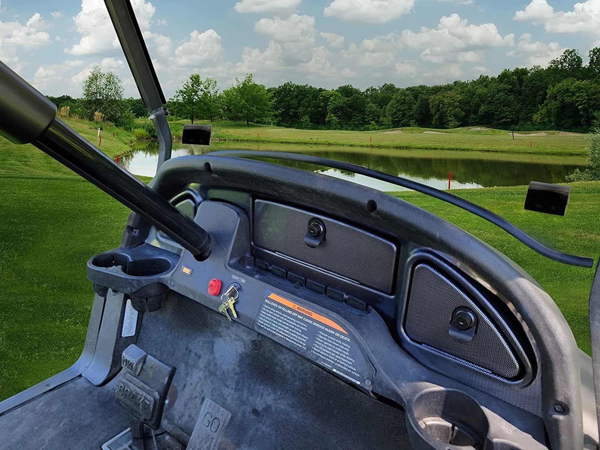 Huskey Dash Kit W/Locks for Club Car Precedent Carbon Fiber/Woodgrain/Glossy Black Finish, Mold Injected Plastic for 2004-2008.5 or 2008.5-Up