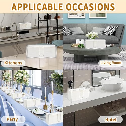 Miniatura 6 de Paquete de 1 soporte para toallas de papel acrílico, dispensador de servilletas de encimera para toallas de papel plegadas en C, multipliegue y