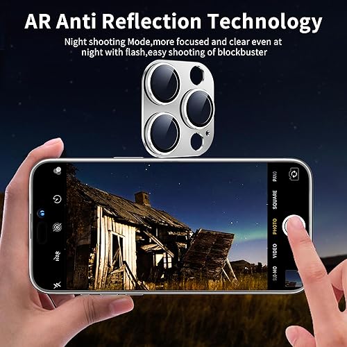 Miniatura 3 de Protector de lente de cámara para iPhone 15 ProiPhone 15 Pro Max, Adhesión fuerte mejorada Modo de disparo nocturno Protector de pantalla de cámara