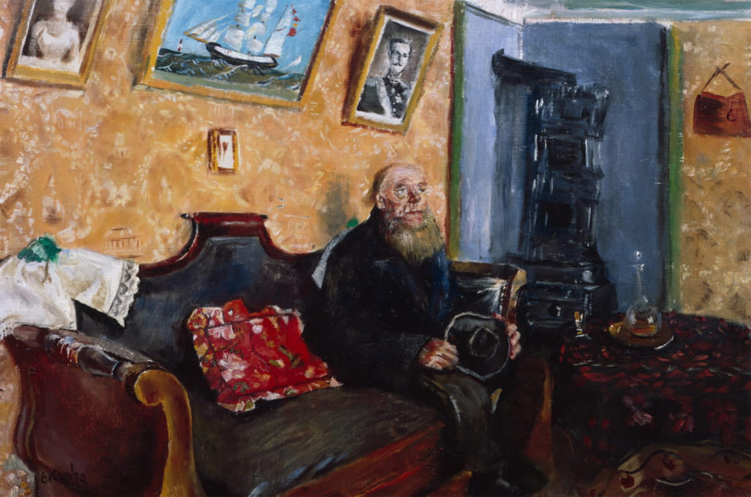 Reproducción de lienzo de alta fidelidad Visita di cordoglio de Christian Krohg 5