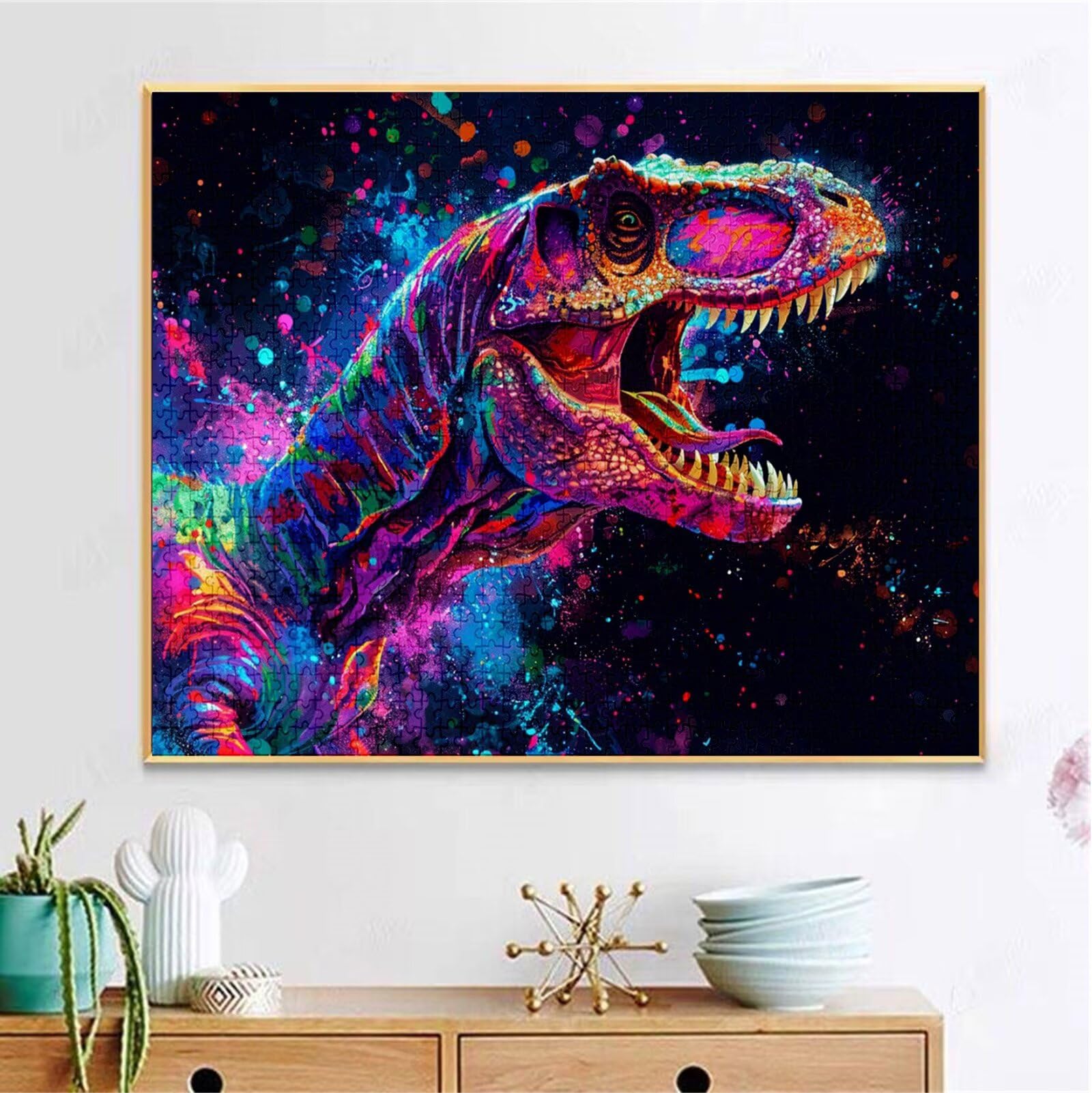 Puzzle 5000 Pezzi, 3 4 5 Anni Puzzle Colore 6 7 8 Anni Giochi Educativi Sostenibili Con Motivi Per Adulti Da Gioco in Legno Di Alta Qualità Jigsaw Dinosauro per Gioco Familiare, Regalo Natale H-2474