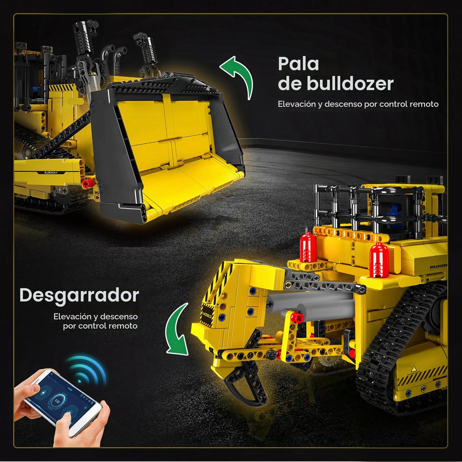 Mould King 15071 Bloques de construcción de excavadoras técnicas, Camiones de Control Remoto App con Regalos de Juguete de Kit de Motor Durante más de 8 años (1508 Piezas)