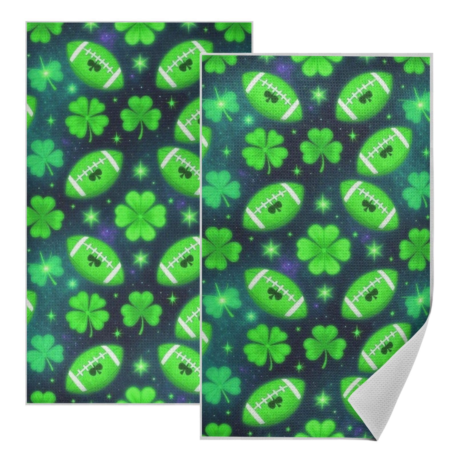Toallas de cocina absorbentes tipo gofre con diseño de trébol irlandés decorativo